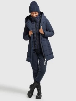 Khujo Korte Mantels Wintermantel Floyt Dames Donkerblauw -Khujo 18d710e4022f416acb00d8e5041f06b8