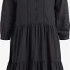 Khujo Blousejurken Blousejurk Crepes Dames Zwart