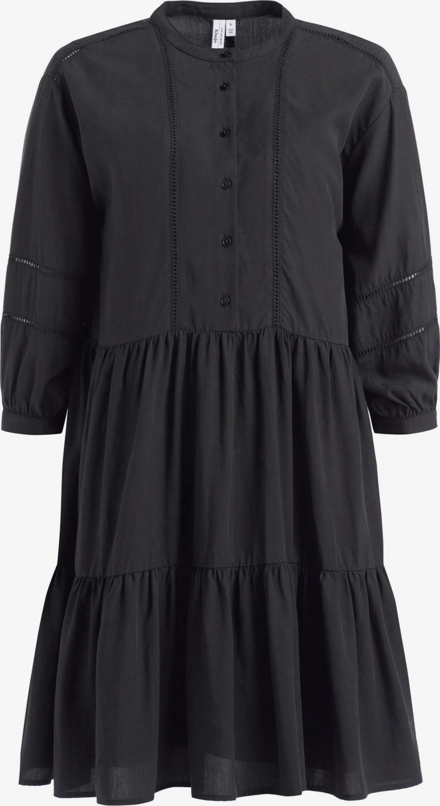 Khujo Blousejurken Blousejurk Crepes Dames Zwart 3 Khujo Blousejurken Blousejurk Crepes Dames Zwart