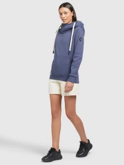 Khujo Hoodies Sweatshirt Rhabea Dames Blauw -Khujo 25e3ec2798132cd4043734fbe6e29d70