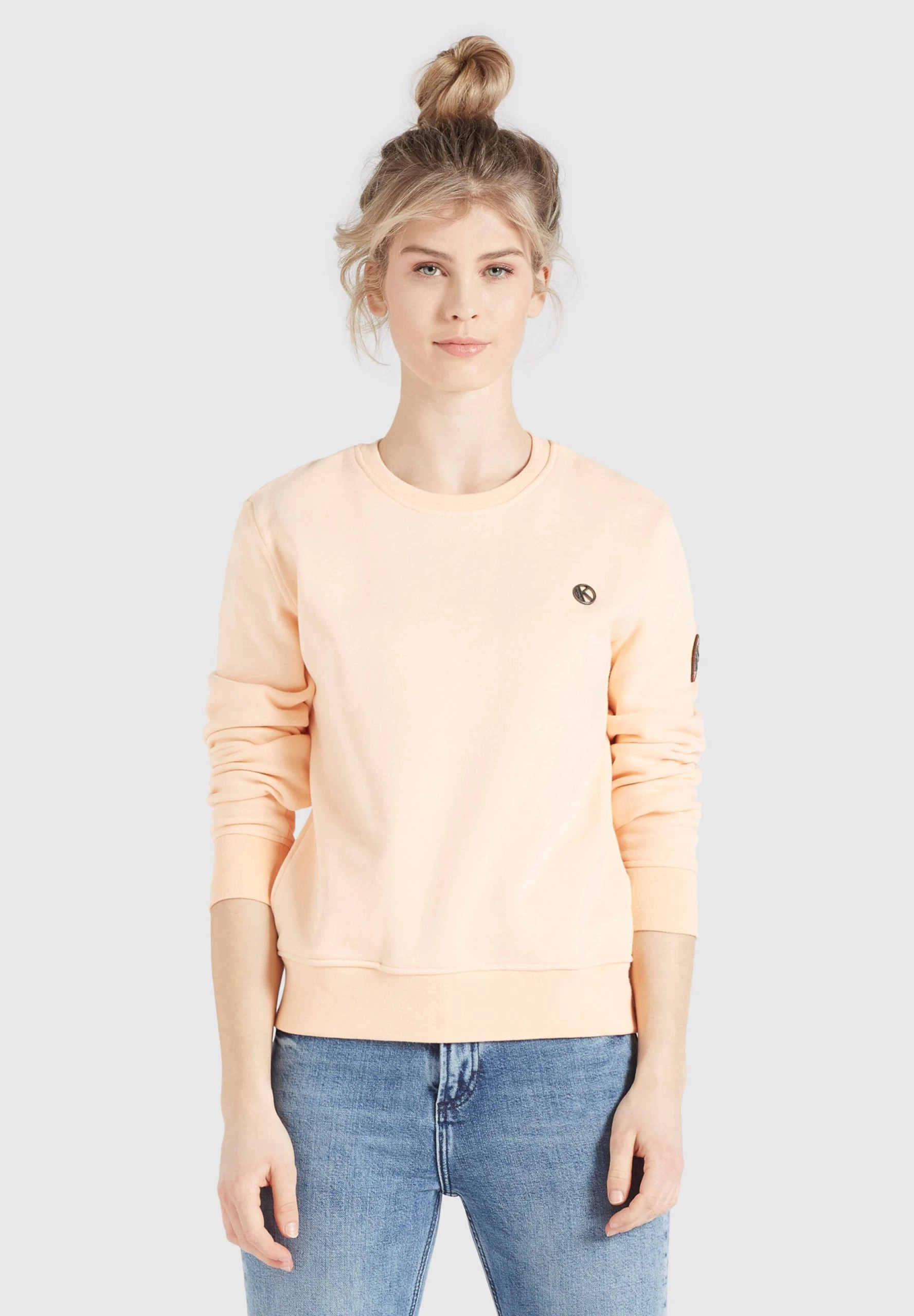 Khujo Sweatshirts Sweatshirt Lisel Dames Abrikoos 4 Khujo Sweatshirts Sweatshirt Lisel Dames Abrikoos - Afbeelding 2