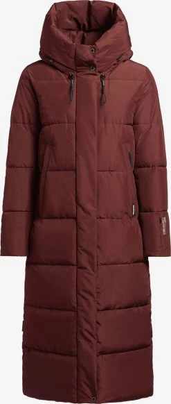 Khujo Wintermantels Wintermantel Soulani Dames Donkerrood