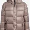 Khujo Winterjassen Winterjas Gerda Shiny Dames Beige -Khujo 976641a9d8bce7250ad73cde9f5212ac