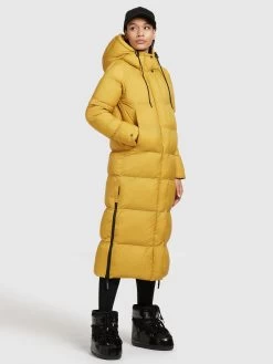 Khujo Wintermantels Wintermantel Dames Goudgeel -Khujo a1d61c82b882dc8968538374885bee0b