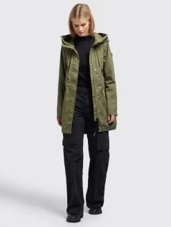 Khujo Parkas Tussenparka Aira Dames Olijfgroen -Khujo dec32622bc03810b51eb2269e6fc9ec4