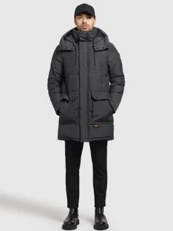 Khujo Winterjassen Winterjas Vivas Heren Donkergrijs -Khujo f74d807cefd61e147f4eff362a617399