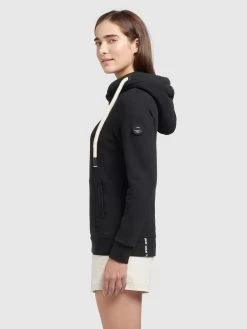 Khujo Hoodies Sweatshirt Rhabea Dames Zwart -Khujo f7849bd3a1b50ea728e0f98197432204