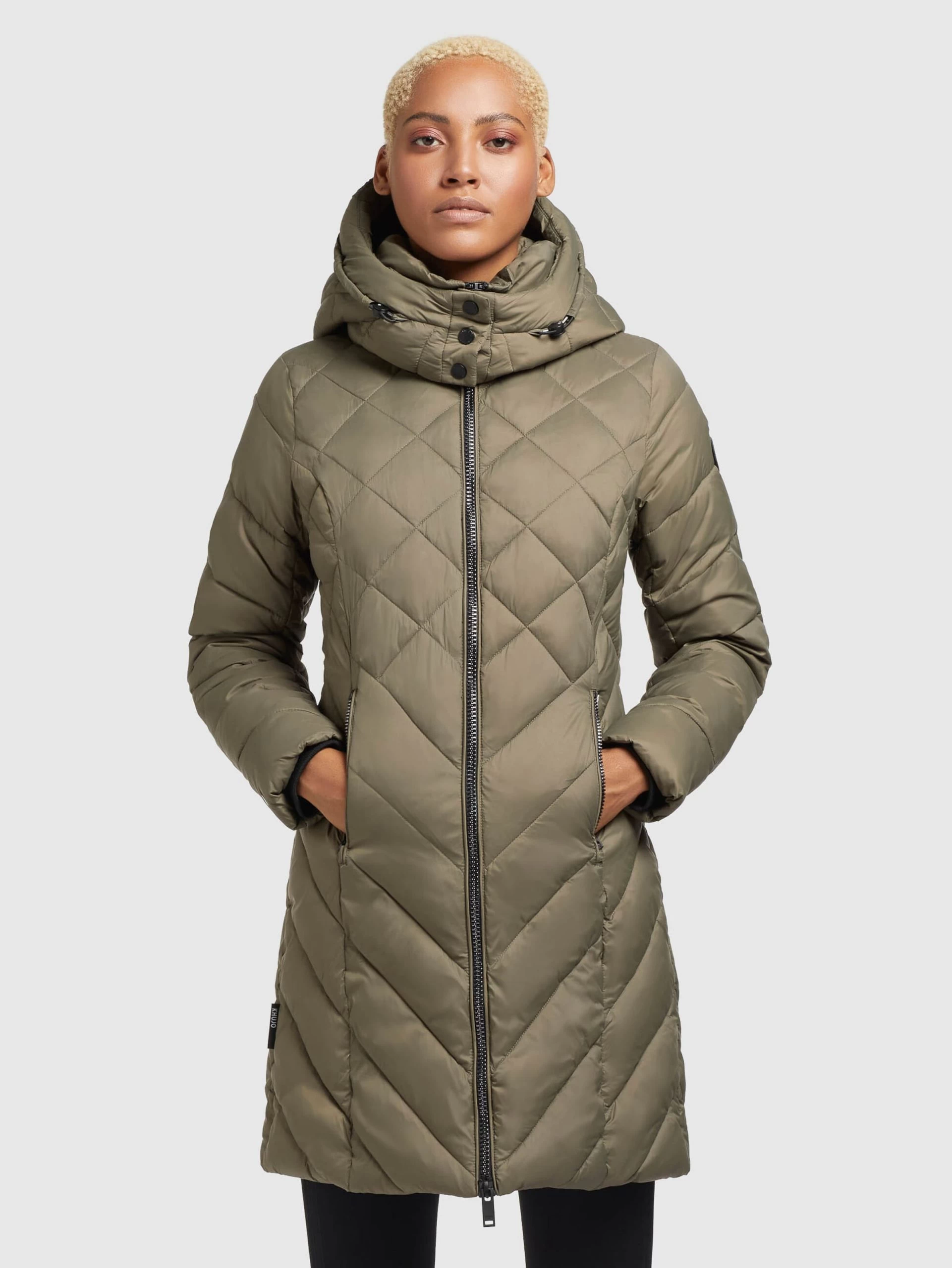 Khujo Tussenmantels Tussenmantel Aneth Dames Kaki 4 Khujo Tussenmantels Tussenmantel Aneth Dames Kaki - Afbeelding 2